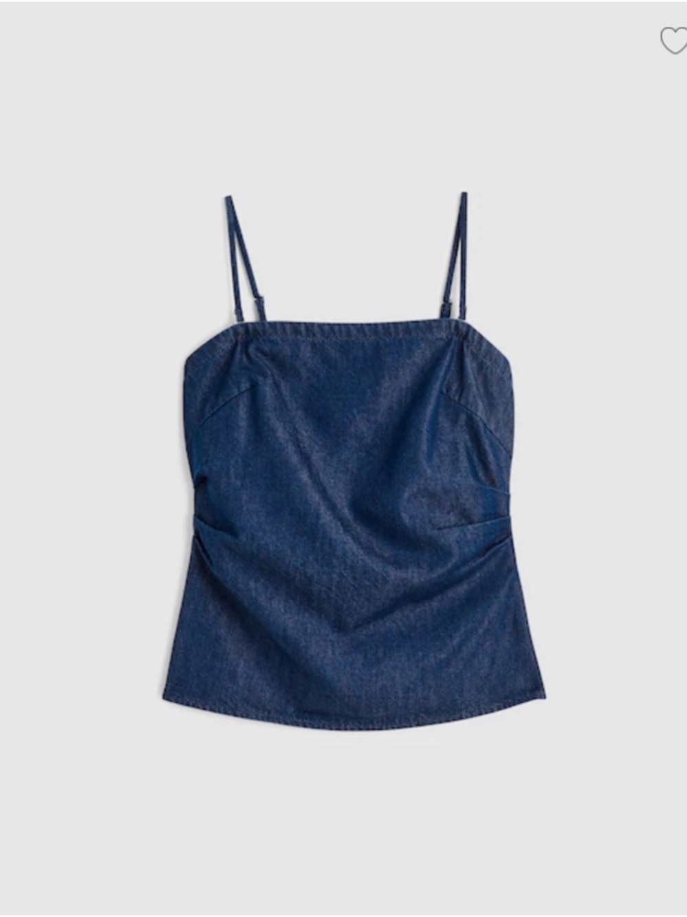 NEW Madewell Blue Cotton Denim Strapless Camisole Tank Smocked Zip Size 2